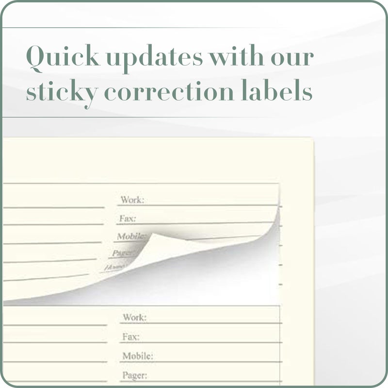 Gallery Leather Address Book Correction Labels - Self-Adhesive, Sticky, 5 Sheets, 30 Sticker Records, for Easy and Clean Contact Updates - Image 4